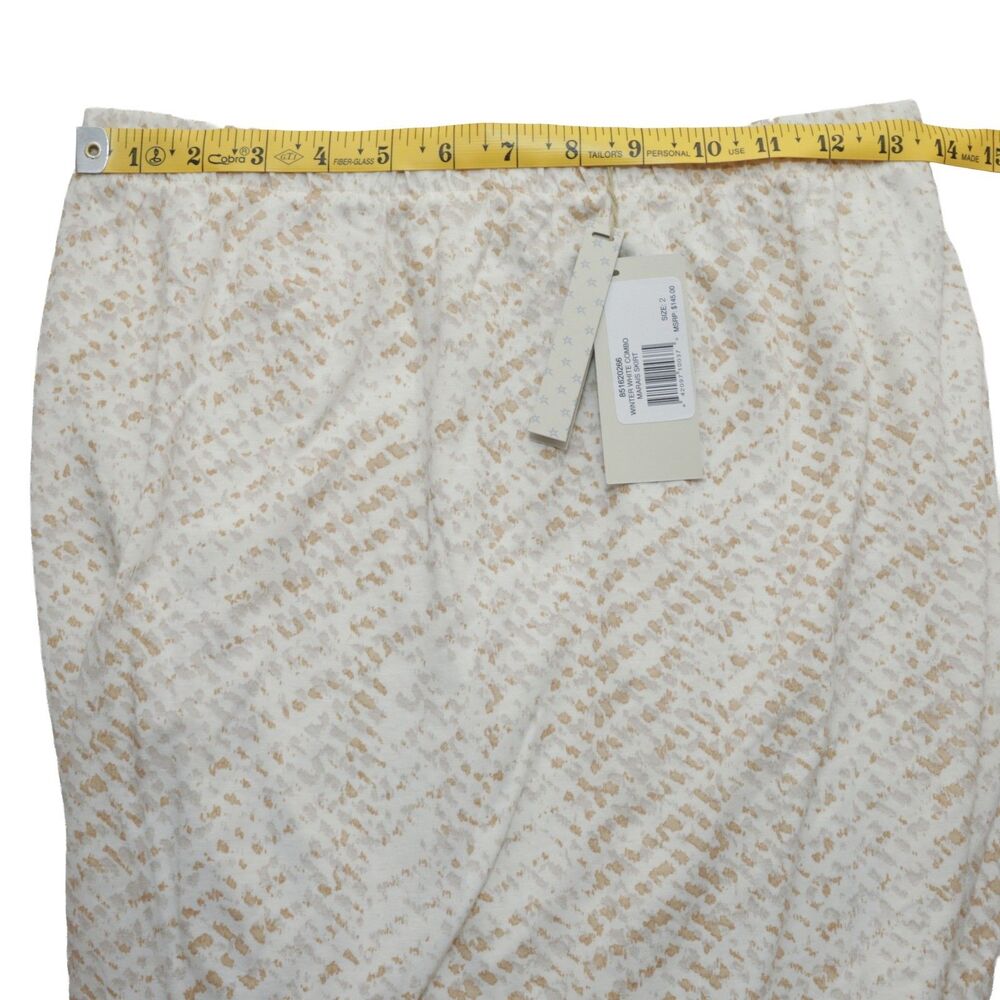 Grey State Sz 2 Marais Skirt Winter White Tan Stretch Pull On Casual Midi Women - Picture 3 of 6